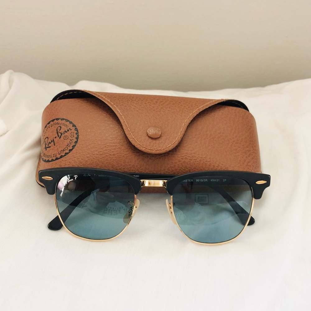 Ray Ban Polarized ClubMaster Blue/Gray Tint, 49